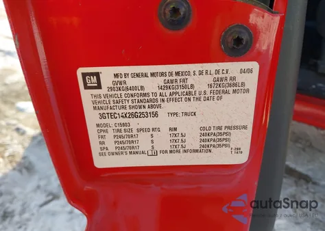 2006 GMC Sierra 1500 Work Truck from USA, damaged, VIN 3GTEC14X26G253156